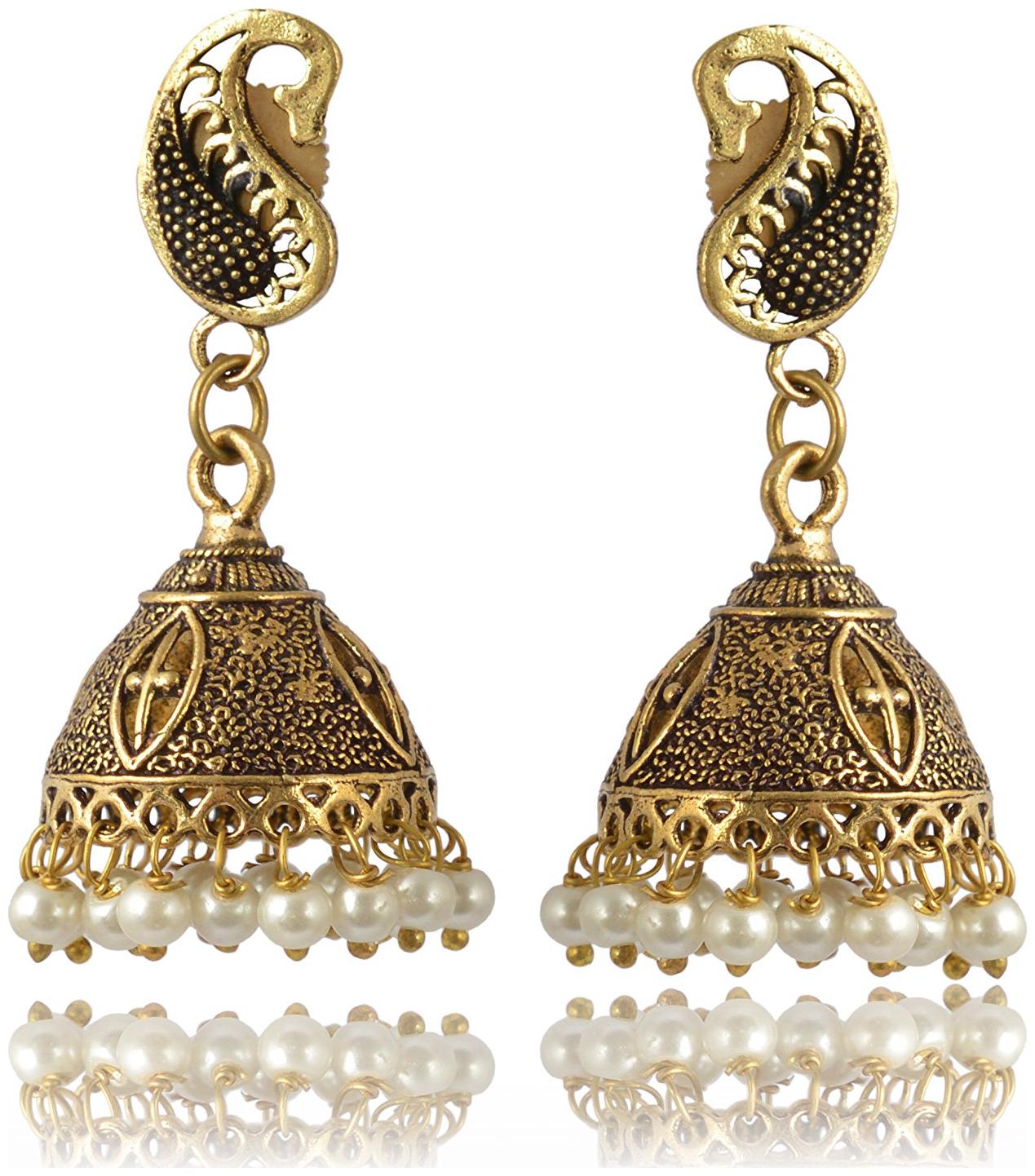 

Womens Earring Gold Brass Jhumki Earrings for Women (E153) By the Roma Brothers