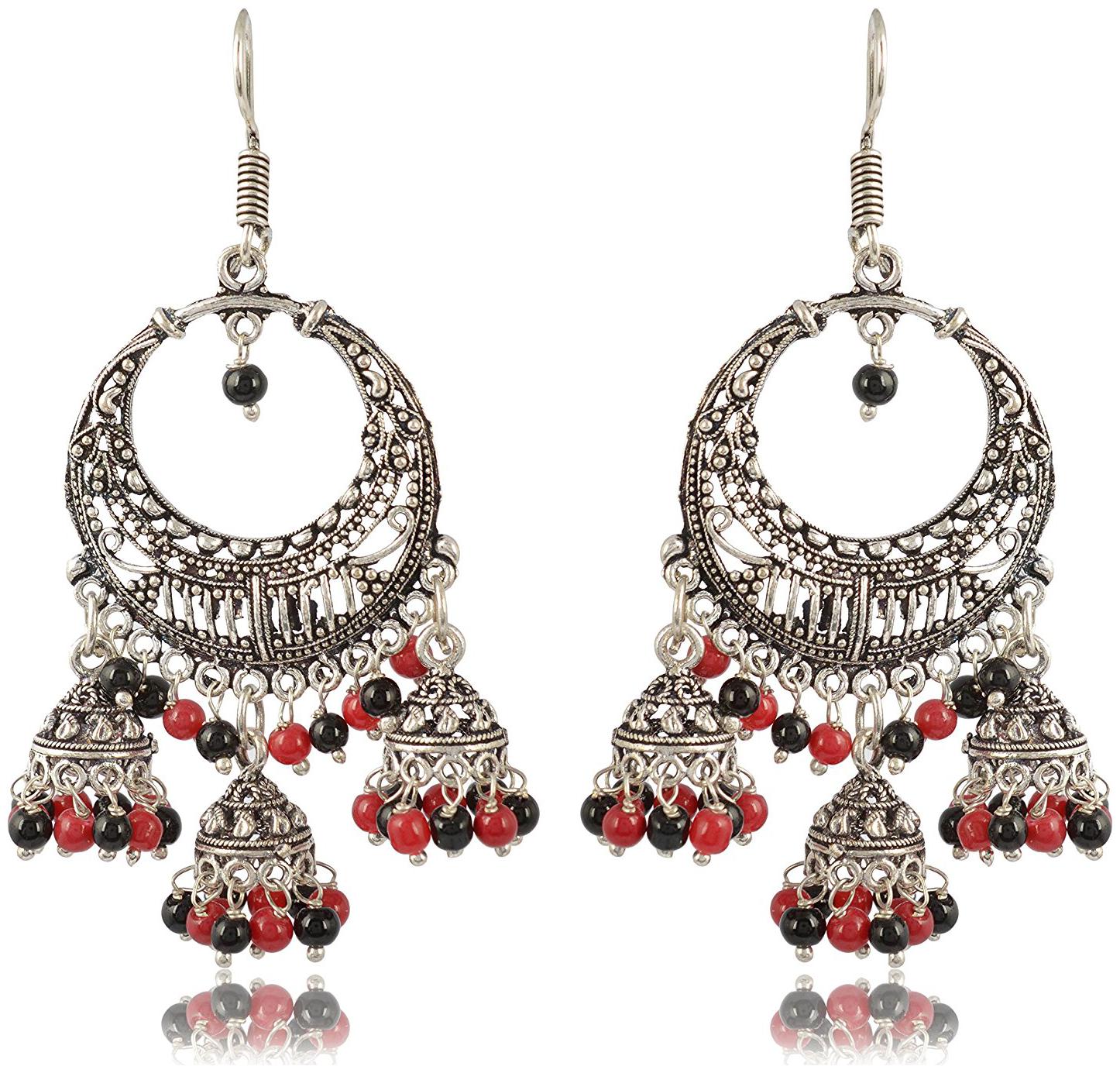 

Womens Earring Silver Brass Jhumki Earrings for Women (E196) By the Roma Brothers