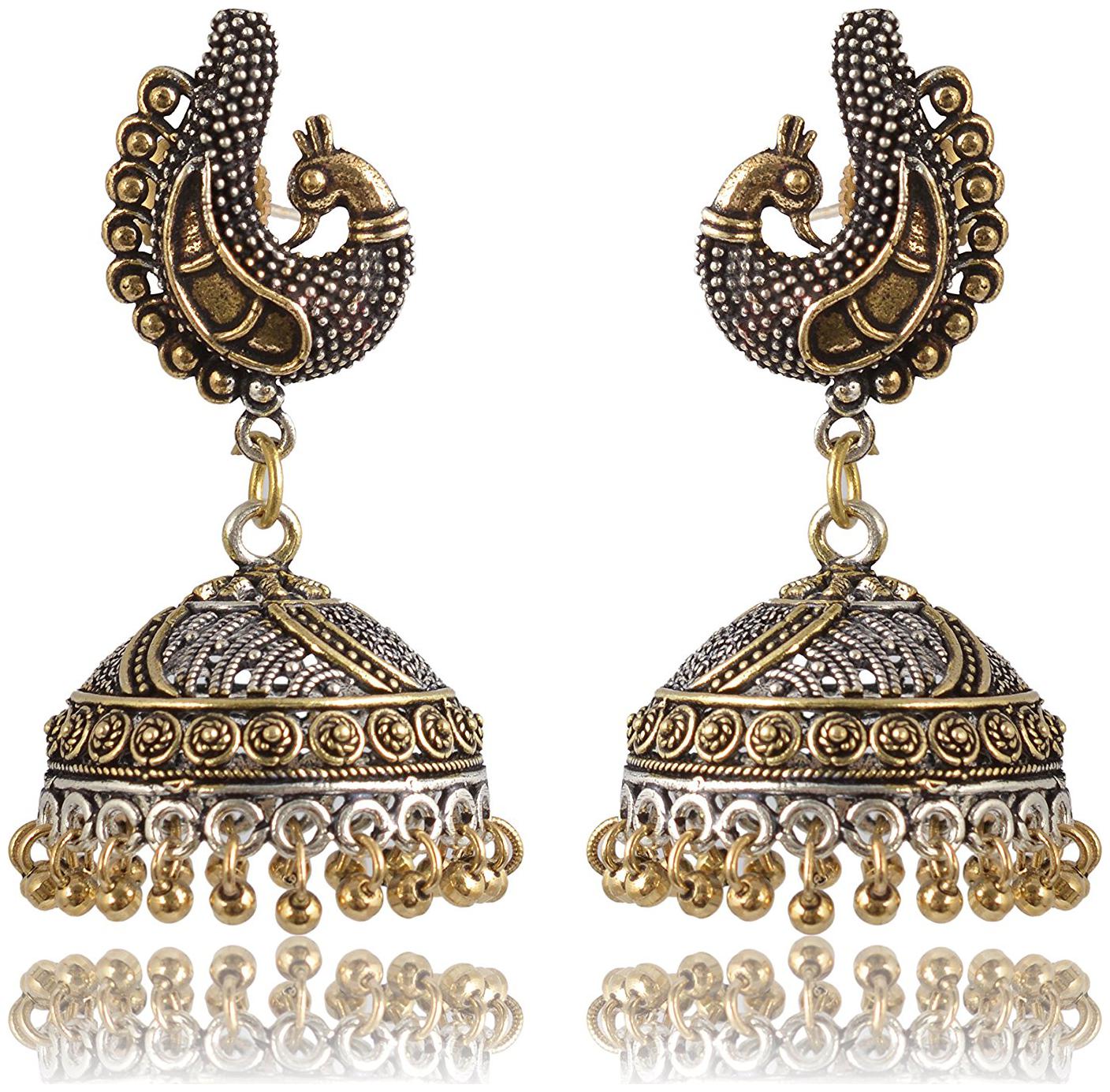 

Womens Earring Gold Brass Jhumki Earrings for Women (E195) By the Roma Brothers