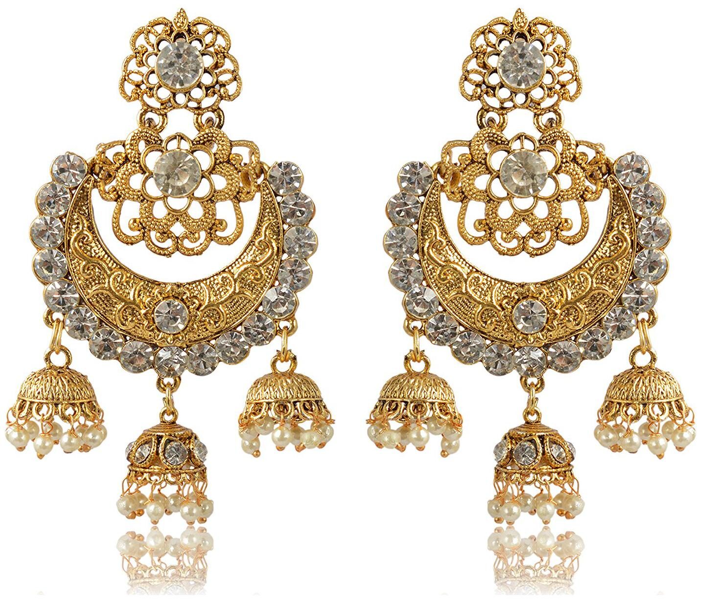 

Womens Earring Gold Brass Jhumki Earrings for Women (E120) By the Roma Brothers