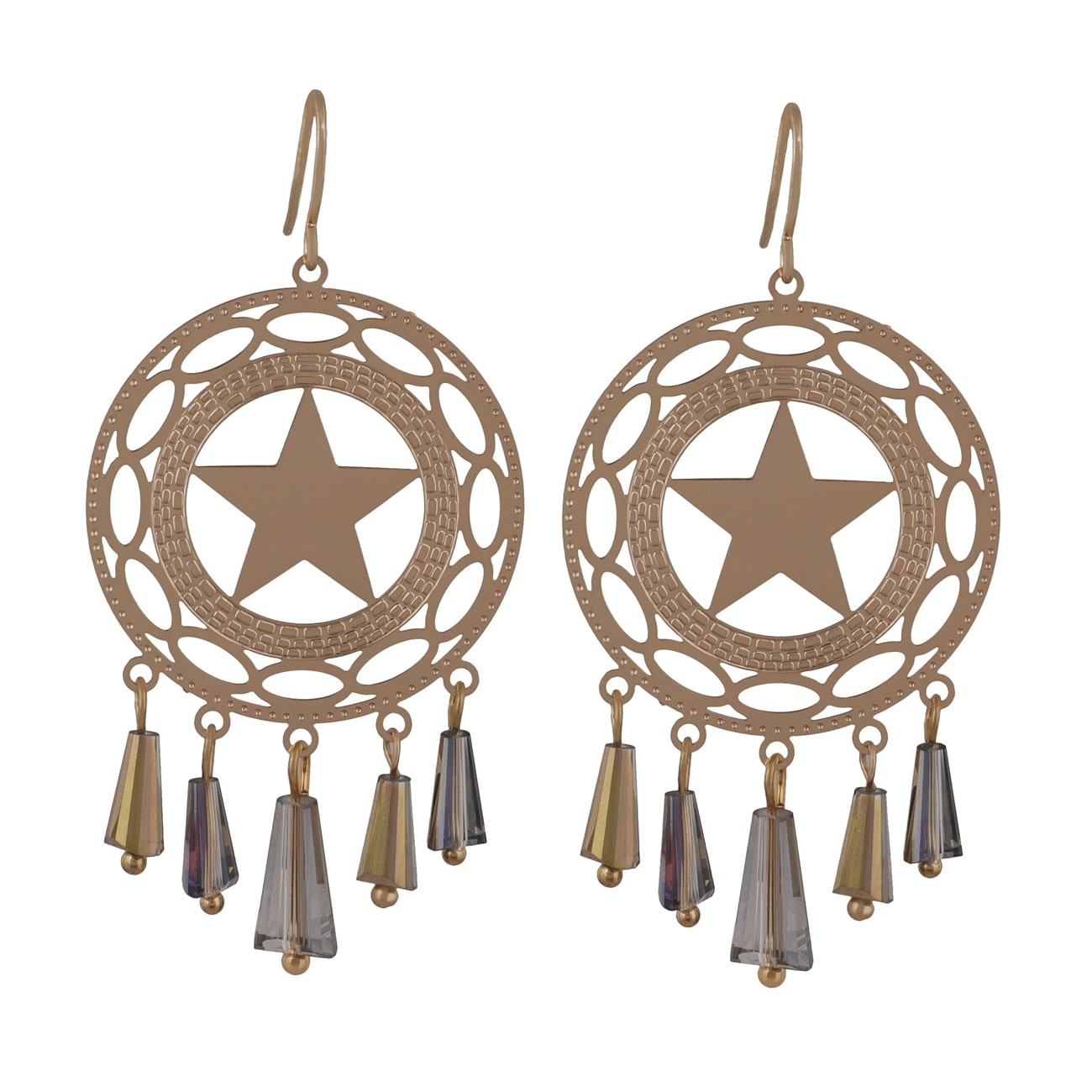 

Enso Star Shaped Dangler Earrings - Multicolor