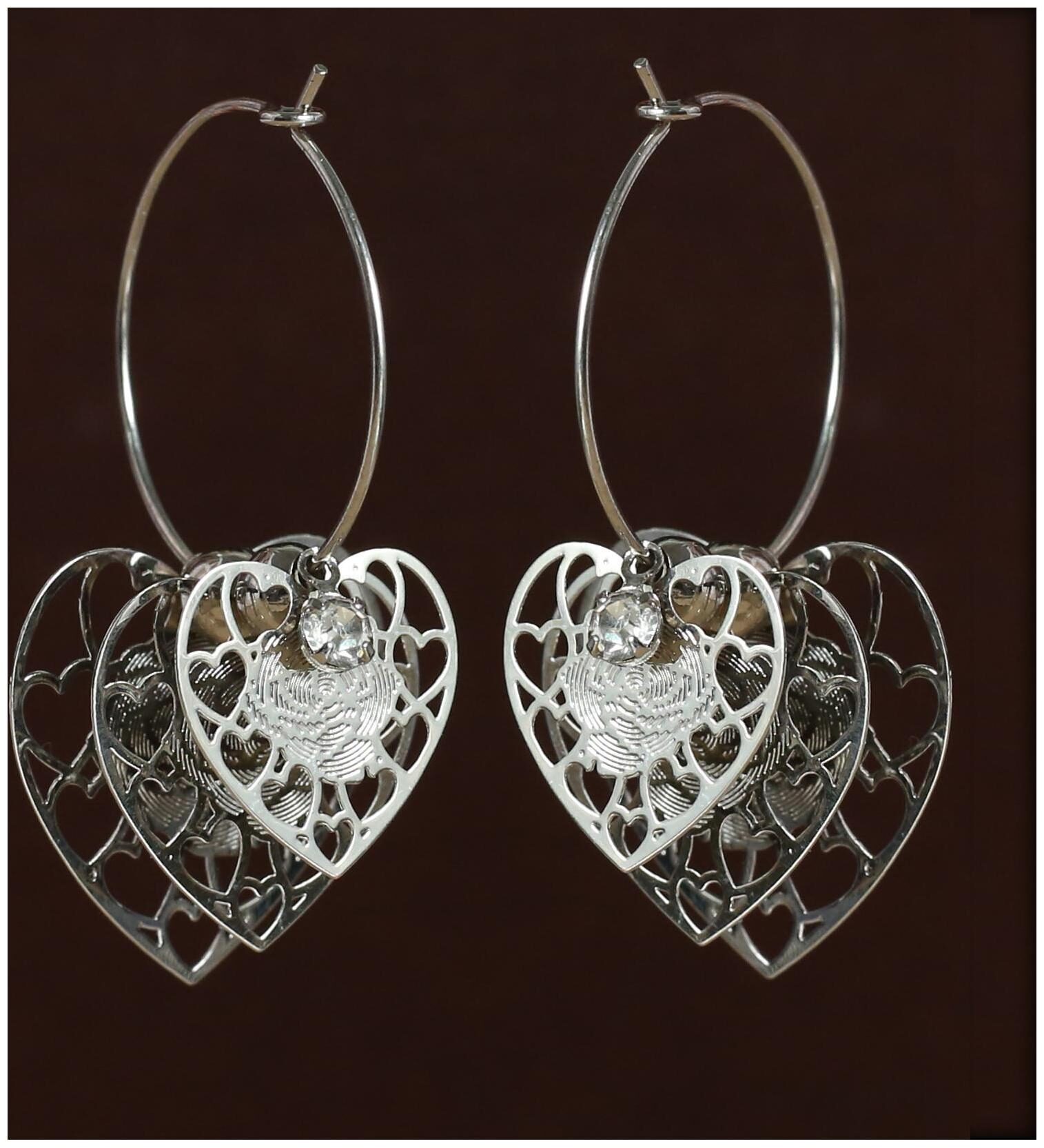 

Imported Light Weight Statement Heart Hoop earrings