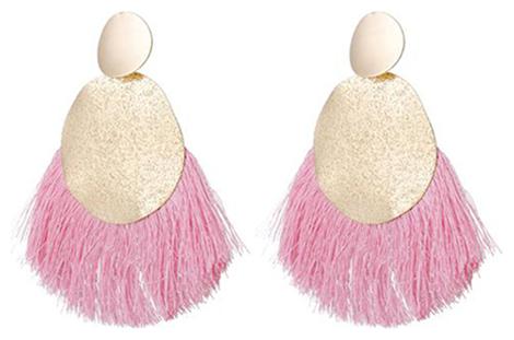

Enso Pink Tasselled Dangle Earring