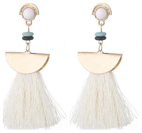 

Enso White Tasselled Dangle Earring