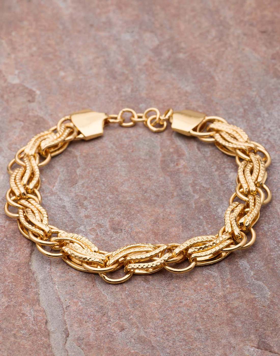 

Dare by Voylla Yellow Gold Plated Stunning Link Bracelet