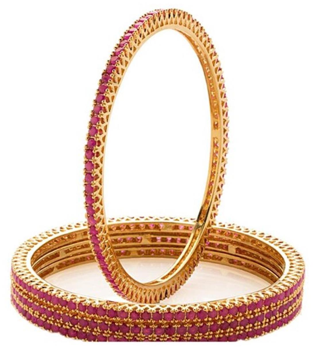 

YouBella American Diamond Gold Plated Bangles For Women