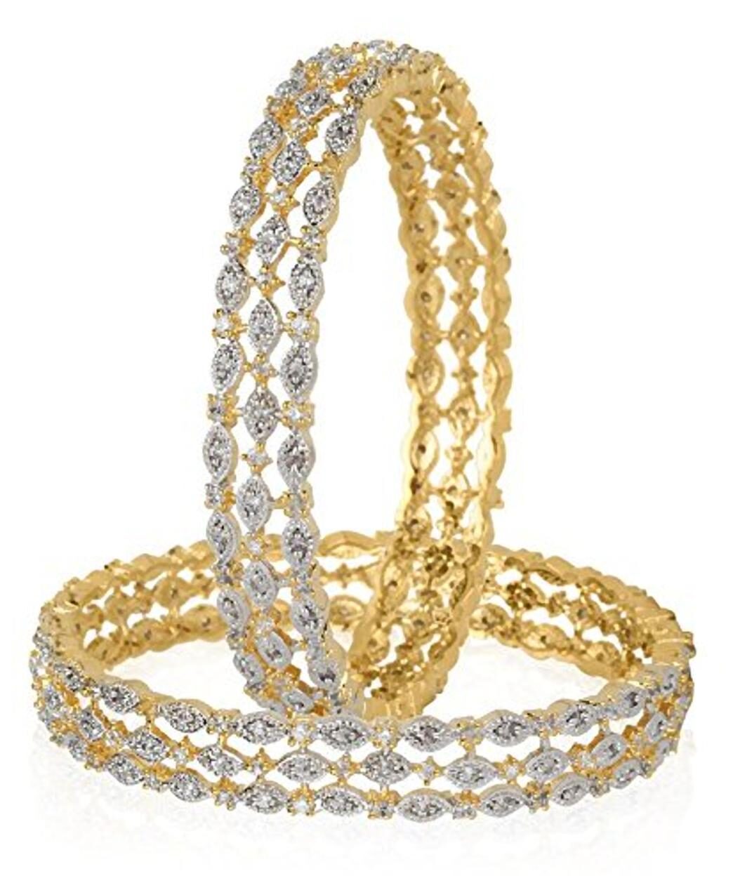 

Youbella American Diamond Gold Plated Bangles For Women