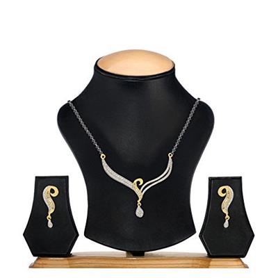 

YouBella American Diamond Gold Plated Mangalsutra Pendant with Earrings for Women