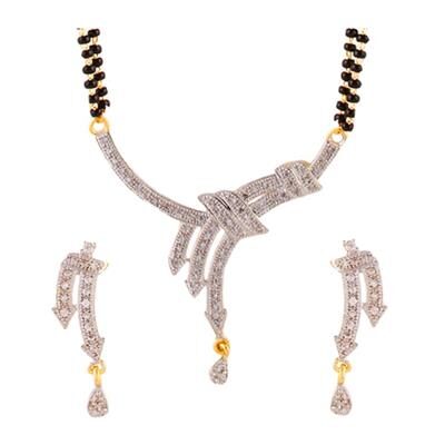 

YouBella American Diamond Gold Plated Mangalsutra with Chain for Women