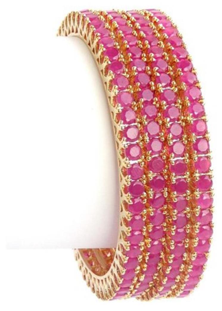 

YouBella American Diamond Gold Plated Bangles For Women