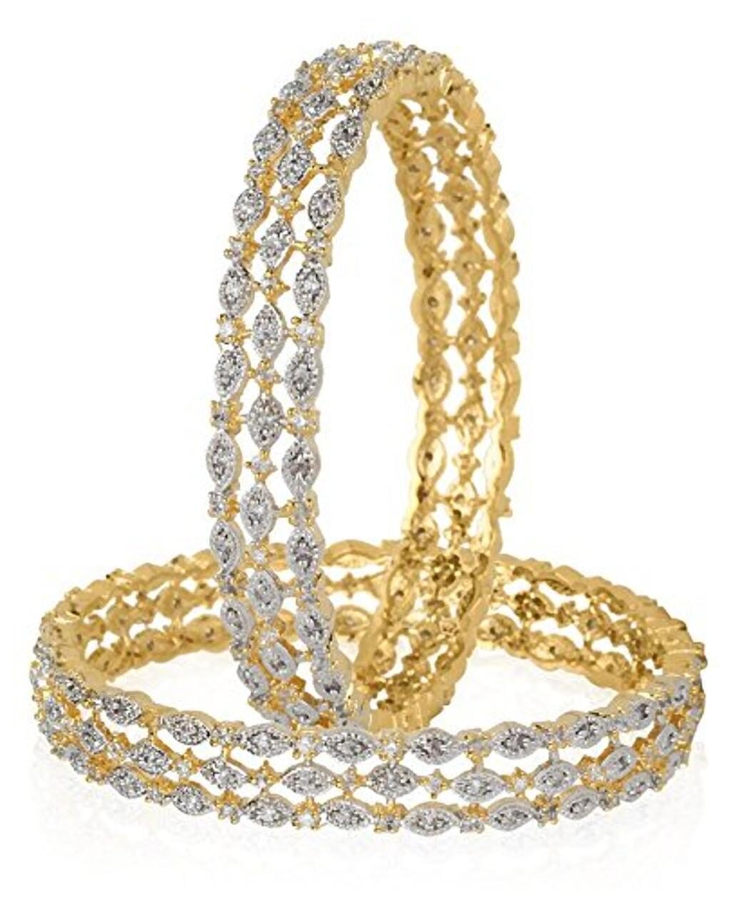 

Youbella American Diamond Gold Plated Bangles For Women