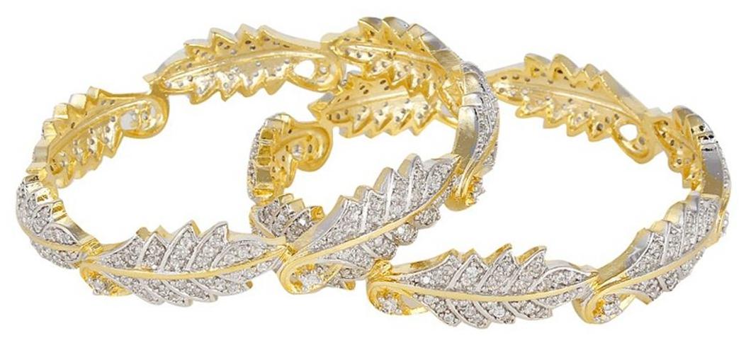 

YouBella American Diamond Gold Plated Bangles For Women