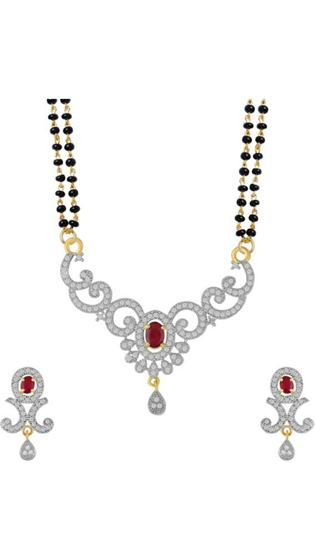 Buy YouBella American Diamond Gold Plated Mangalsutra Pendant with