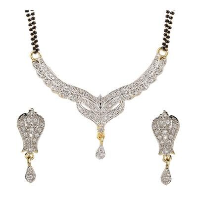 

YouBella American Diamond Gold Plated Mangalsutra with Chain for Women