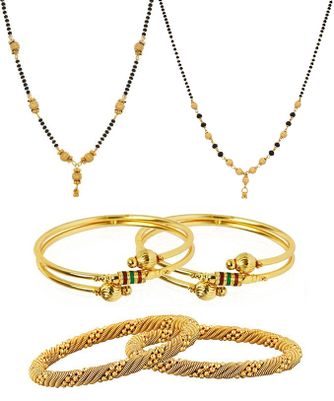 

YouBella Fashion Jewellery Karva chauth Special Combo of Mangalsutra and Bangle Set