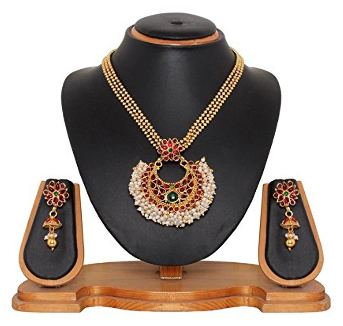 

Youbella Gold-plated Choker Necklace Set With Earrings For Women