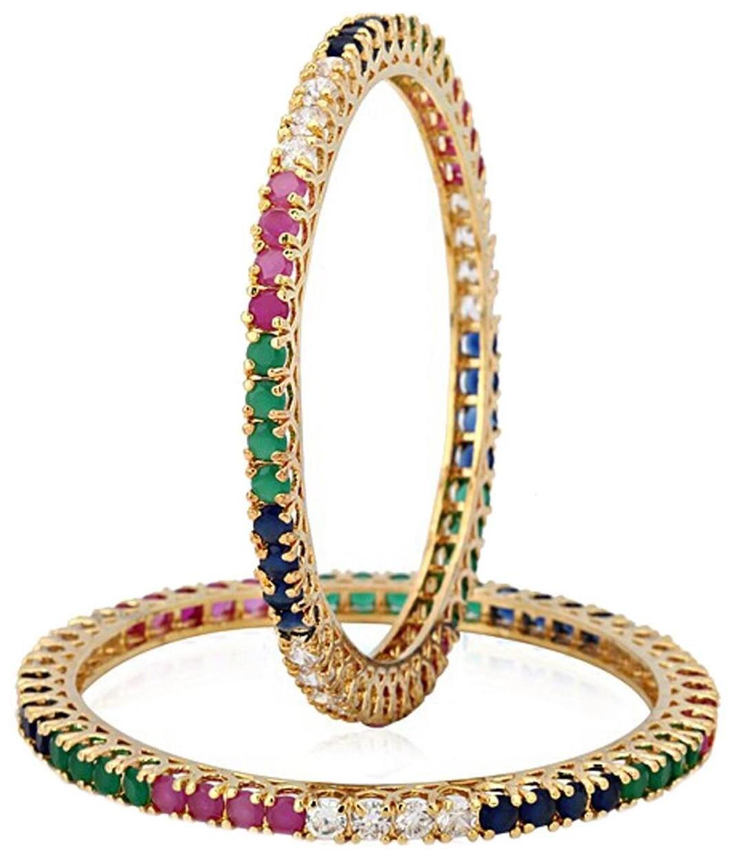 

YouBella Multicolor American Diamond Bangles For Women