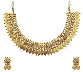YouBella Pearl Traditional Temple coin Necklace Set for Women