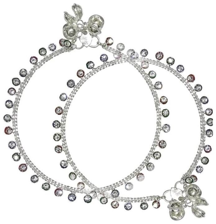 

Yuvaan Crystal Silver Anklet For Women