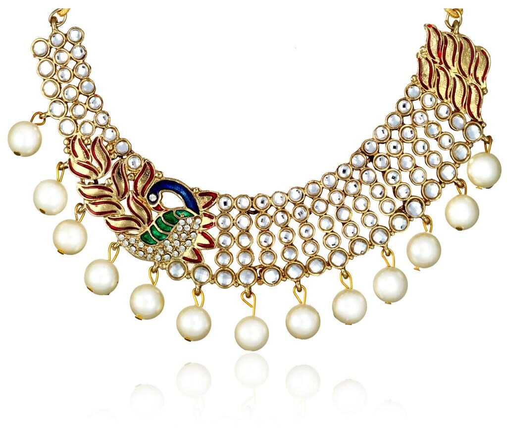 

Zaveri Pearls Multi Zinc Necklace Set