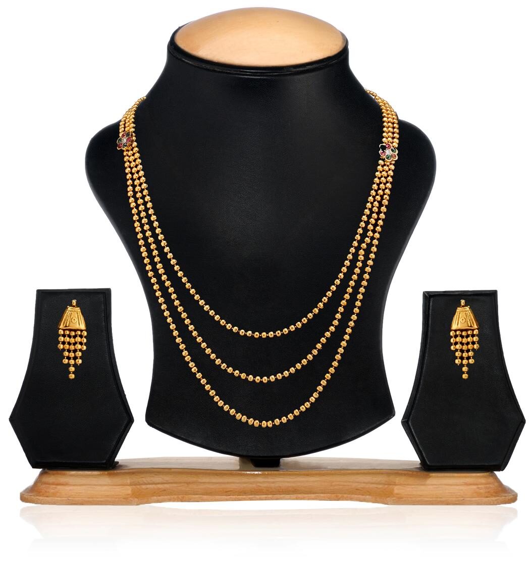 

Zaveri Pearls Gold Zinc Necklaces Set