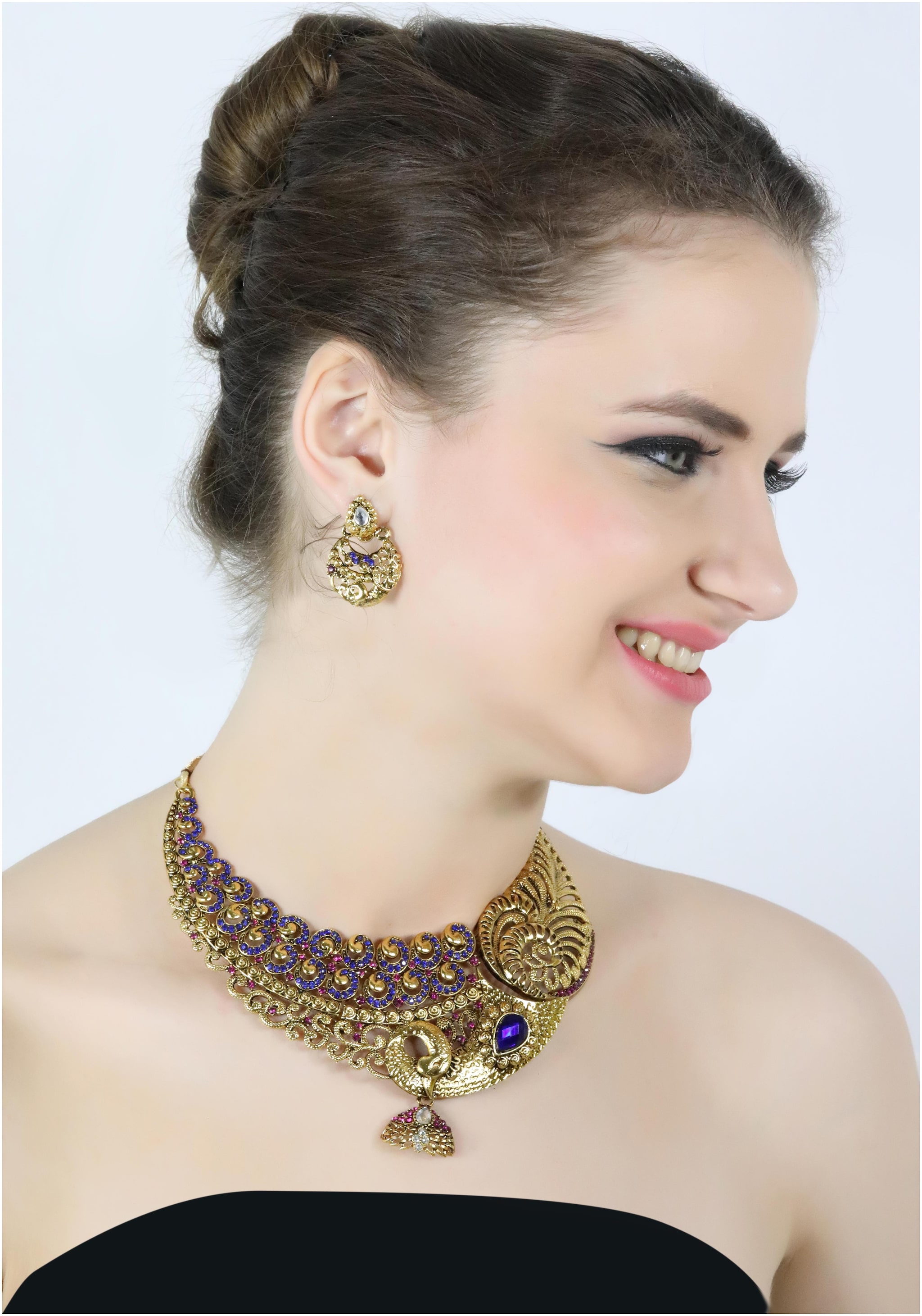 

Zaveri Pearls Set Of Two Antique Gold Mesmerising Necklcae Set - ZPFK6018