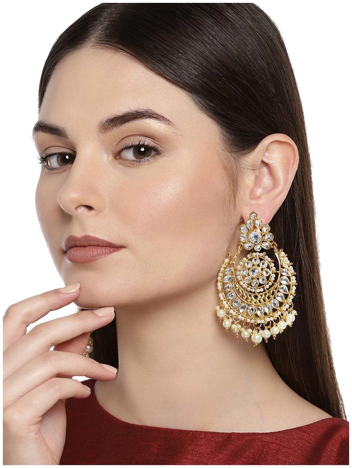 

Zaveri Pearls Traditional Gold Plated Dangle Earring For Women-ZPFK7629