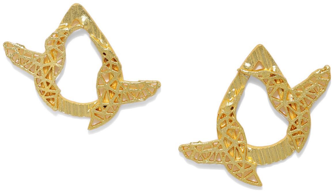 

Zaveri Pearls Gold Tone Puffin Bird Design Stud Earring-ZPFK8193