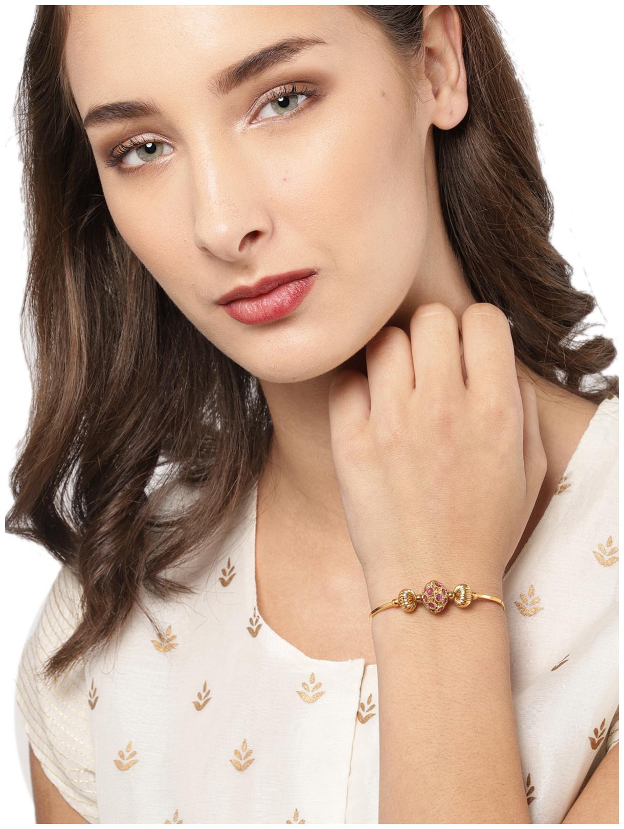 

Zaveri Pearls Gold Tone Ethnic Adjustable Kada-ZPFK8440