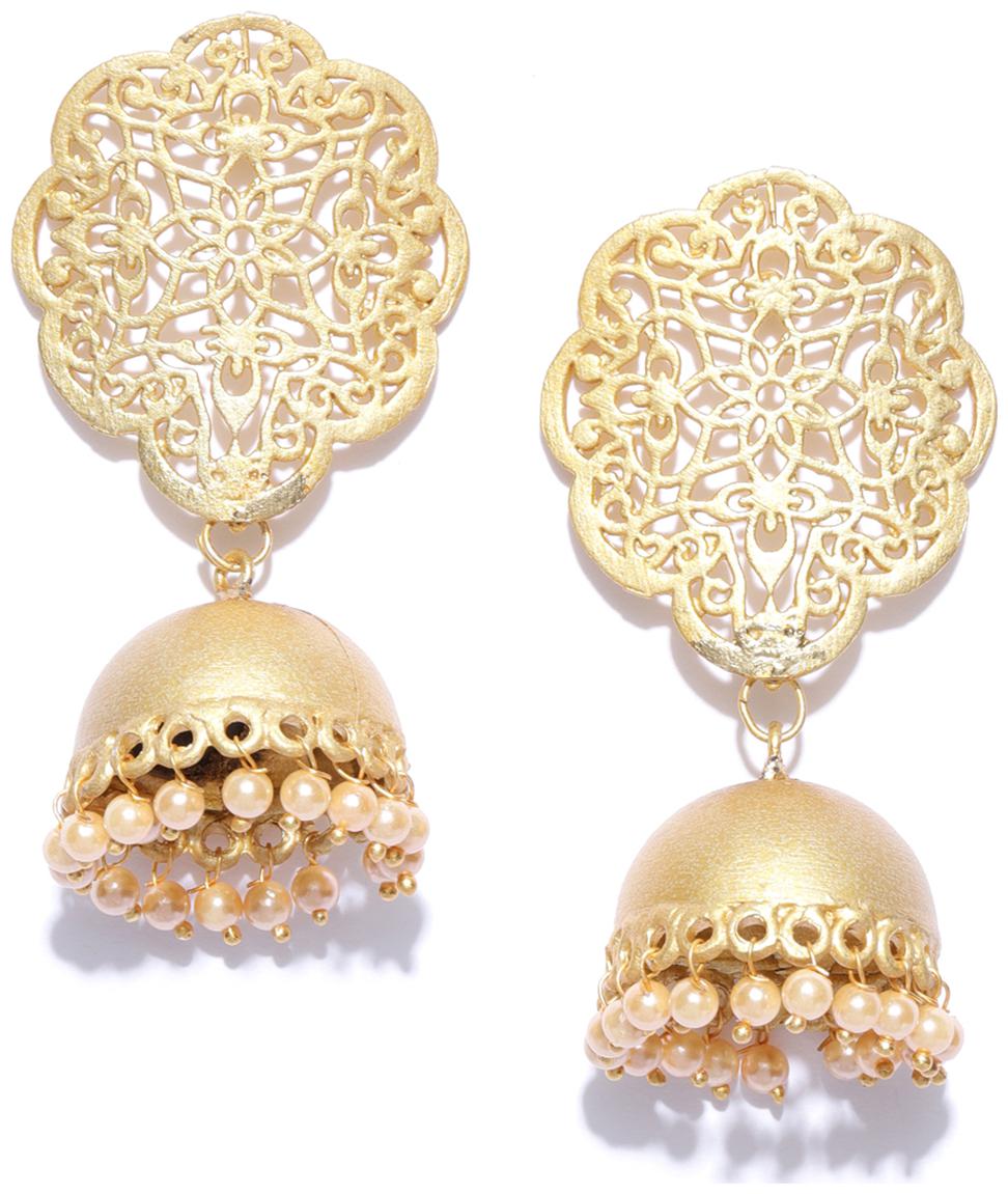 

Zaveri Pearls Gold Tone Traditional Jhumki Earring For Women-ZPFK8312