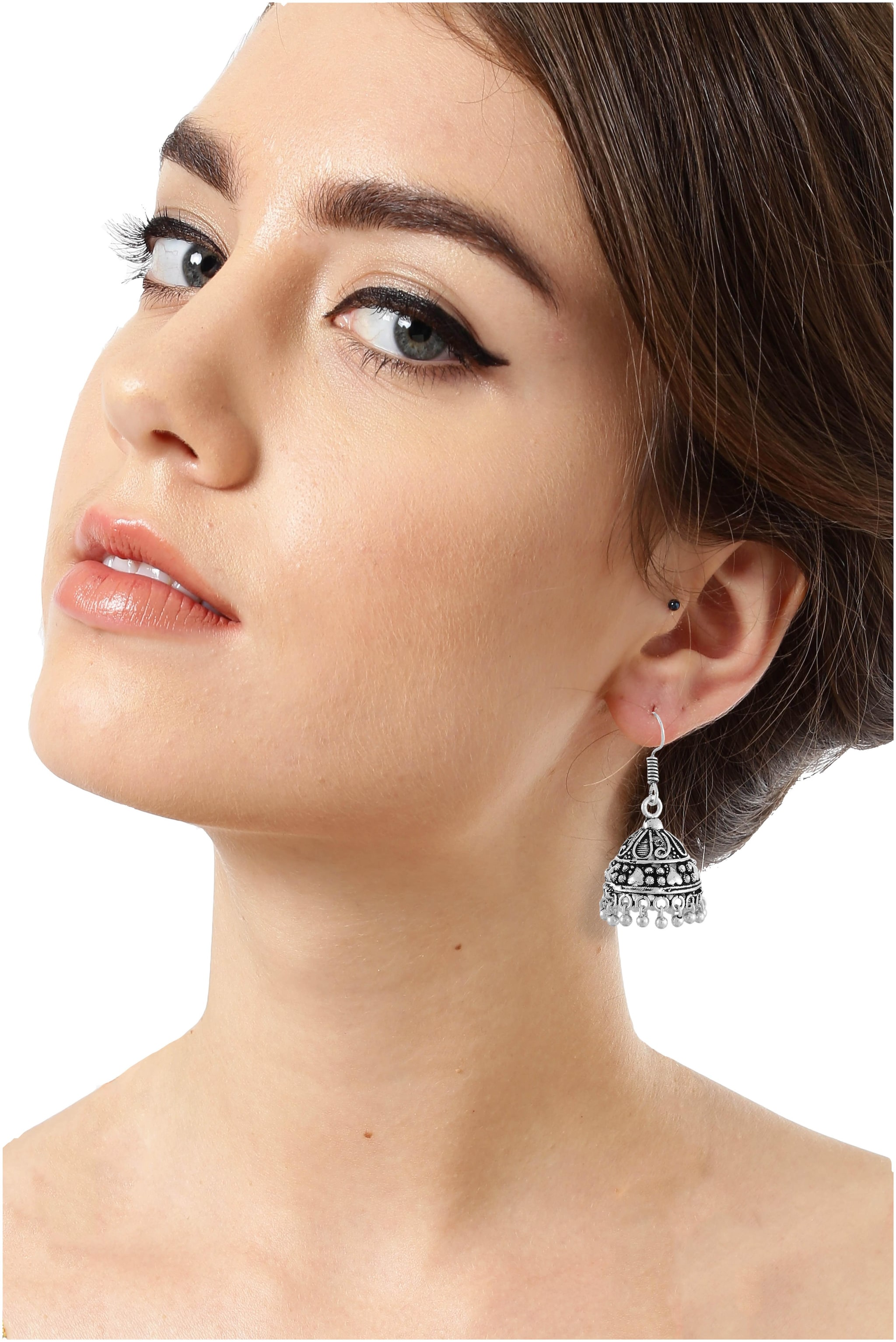 

Zaveri Pearls Antique Dome Shaped Jhumki Earring-ZPFK6552
