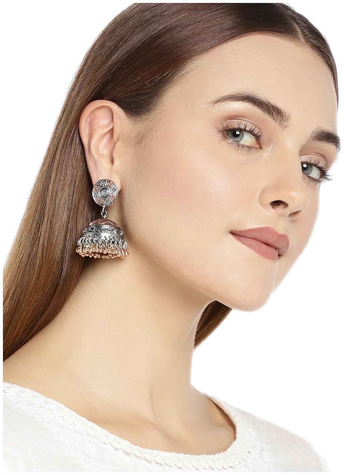 

Zaveri Pearls Antique Two Tone Traditional Jhumki Earring-ZPFK7787