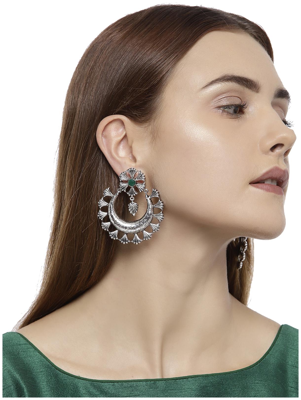 

Zaveri Pearls Combo of 2 Antique Silver Tone Dangle Earrings-ZPFK7547