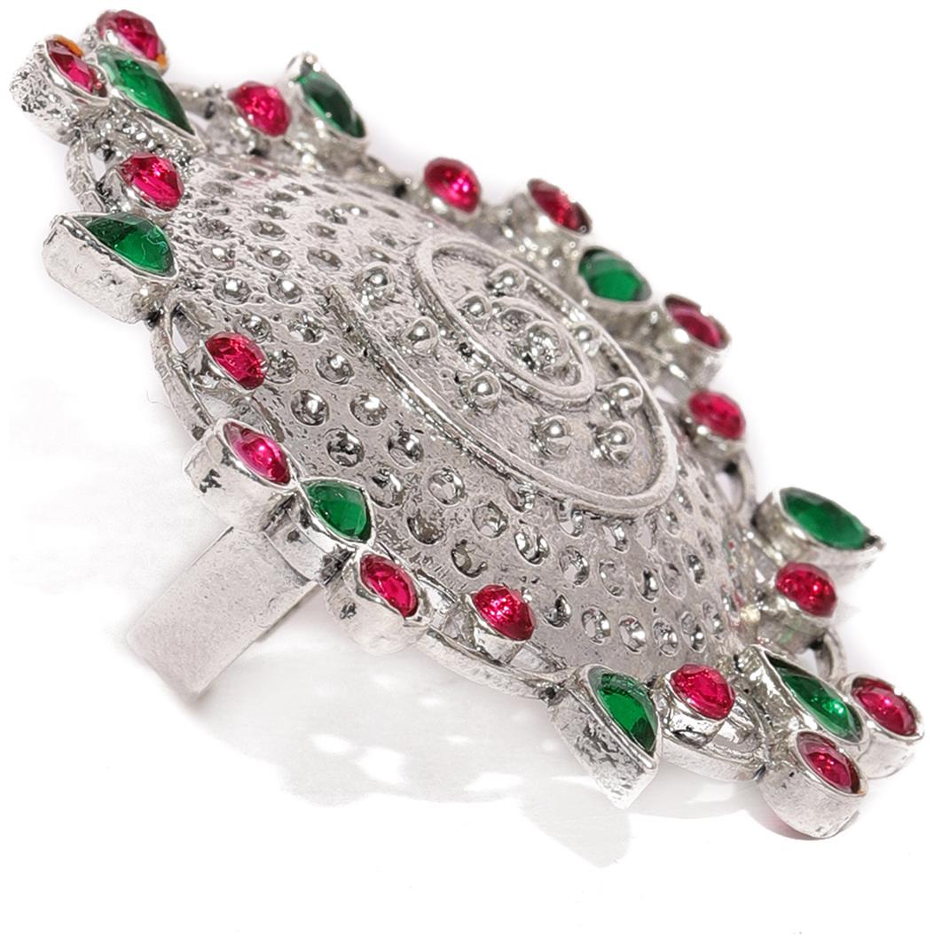 

Zaveri Pearls Antique Silver Tone Traditional Adjustable Finger Ring-ZPFK8083
