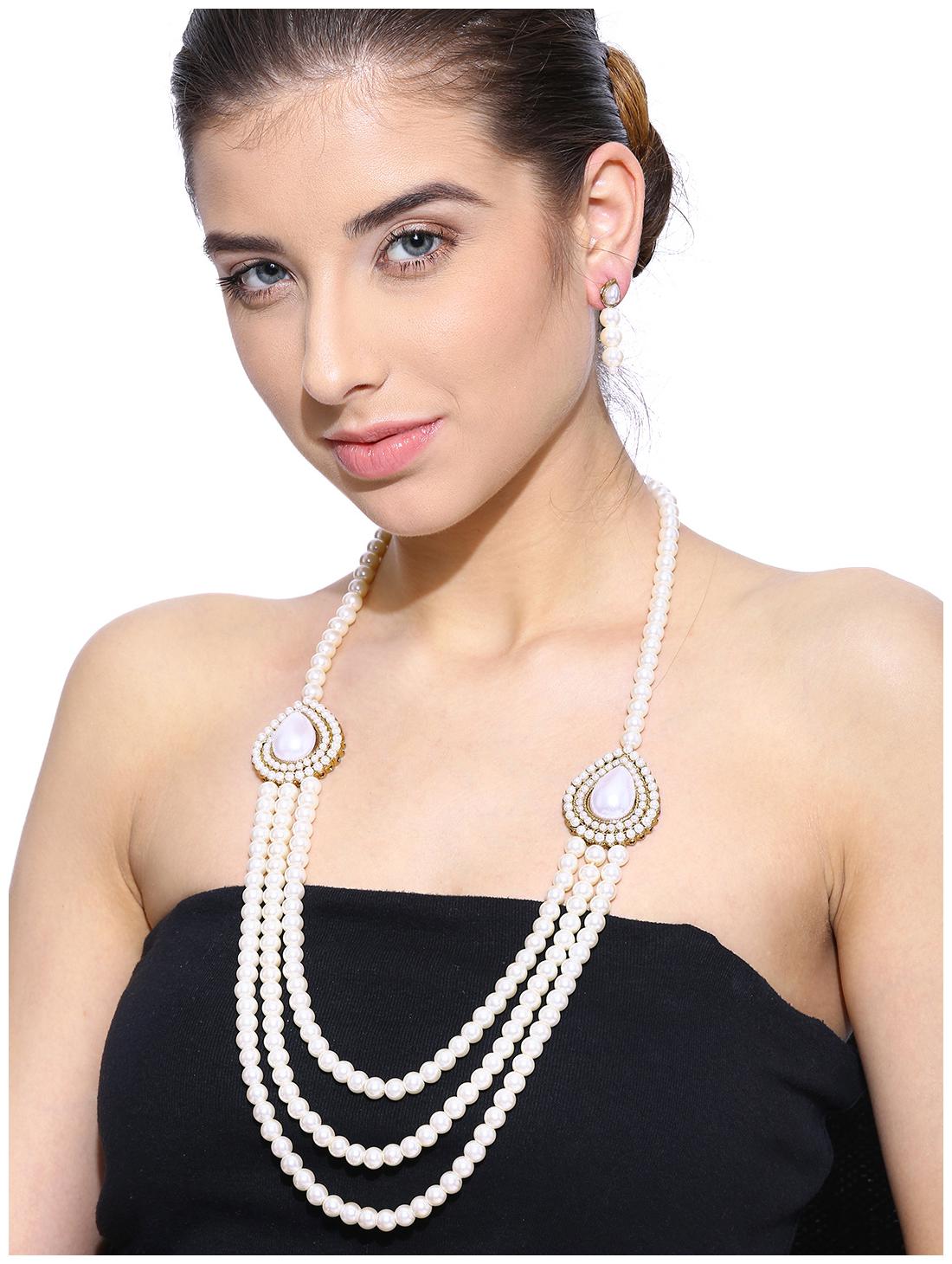 

Zaveri Pearls Set Of Two Gold Plated Necklace Set- ZPFK6014