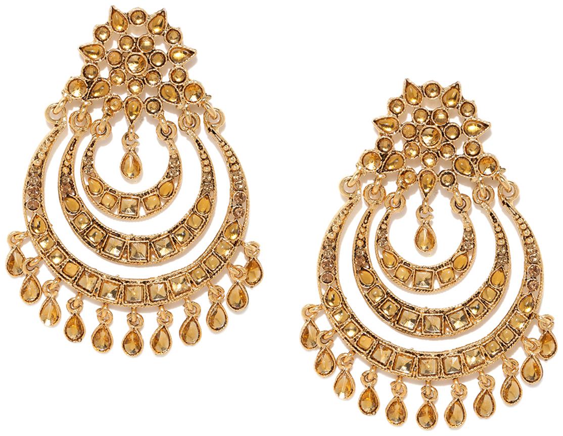 

Zaveri Pearls Antique Gold Tone Muti Layer Chandbali Earring-ZPFK6996