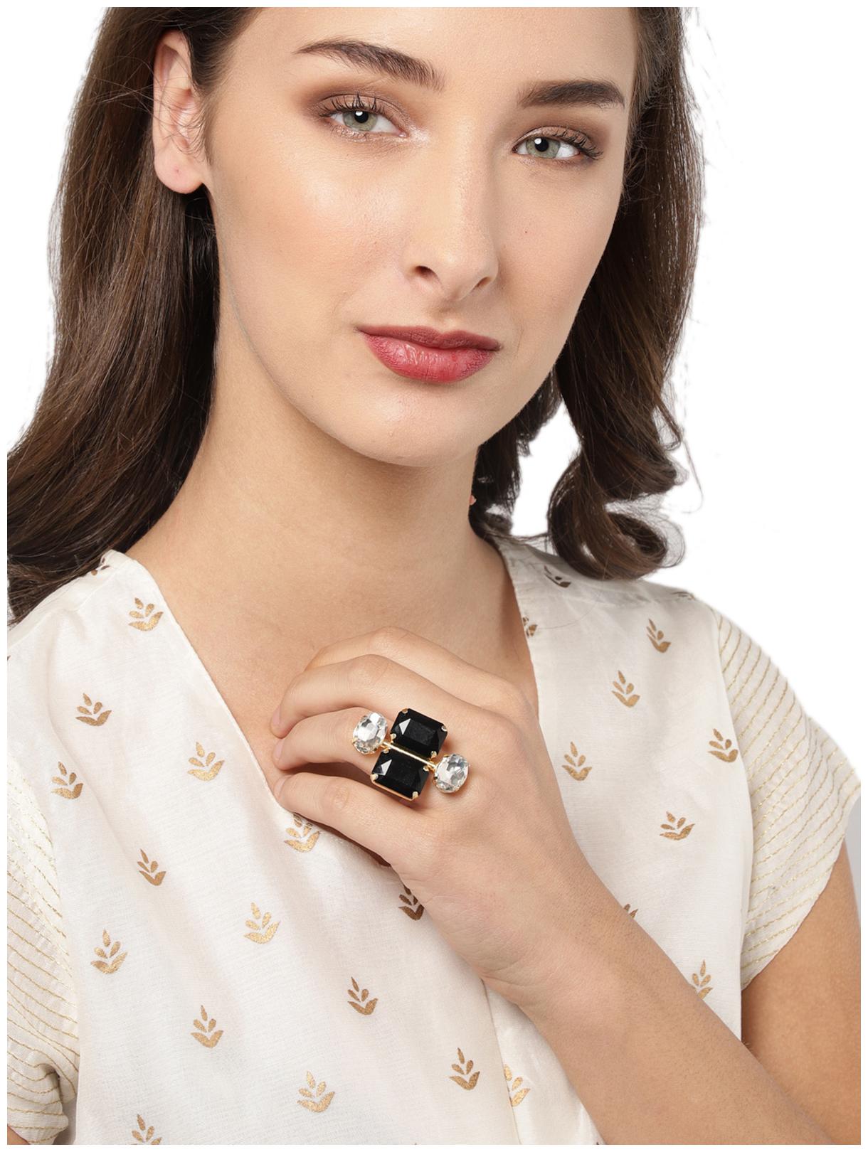 

Zaveri Pearls Contemporary Style Adjustable Finger Ring-ZPFK8426