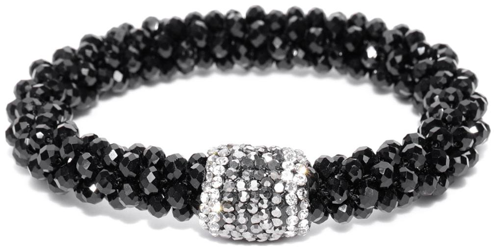 

Zaveri Pearls Contemporary Style Crystal shine Beaded Black Bracelet-ZPFK8399