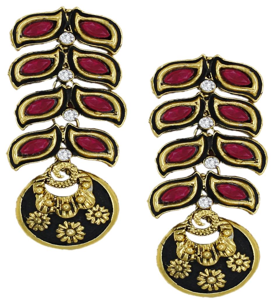 

Zaveri Pearls Leafy Pattern glamorous Earring - ZPFK5650