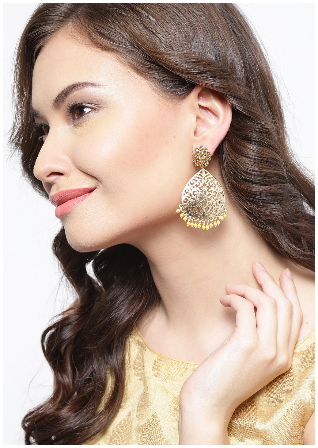 

Zaveri Pearls Combo of 2 Gold-Toned Dangle Earring-ZPFK6655