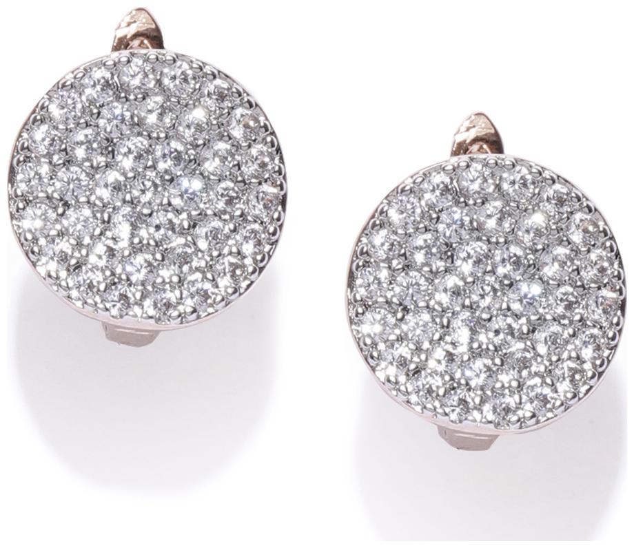 

Zaveri Pearls Shimmering Cubic Zirconia Studded Rose Gold Contemporary Bali Earring-ZPFK7991