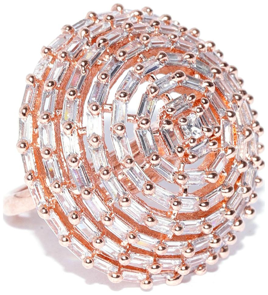 

Zaveri Pearls Sparkling Cubic Zirconia Rose Gold Adjustable Finger Ring-ZPFK8387