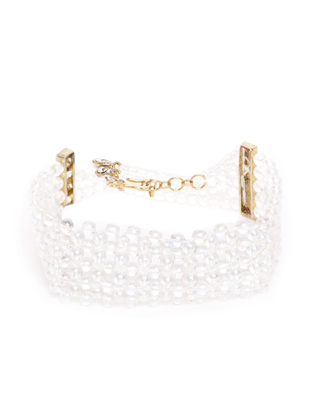 

Zaveri Pearls Crystal Shine Beads Fusion Statement Bracelet-ZPFK9535