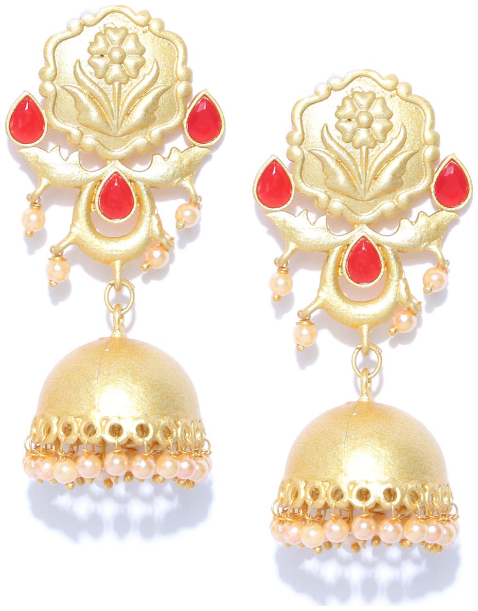 

Zaveri Pearls Gold Tone Traditional Jhumki Earring For Women-ZPFK8311