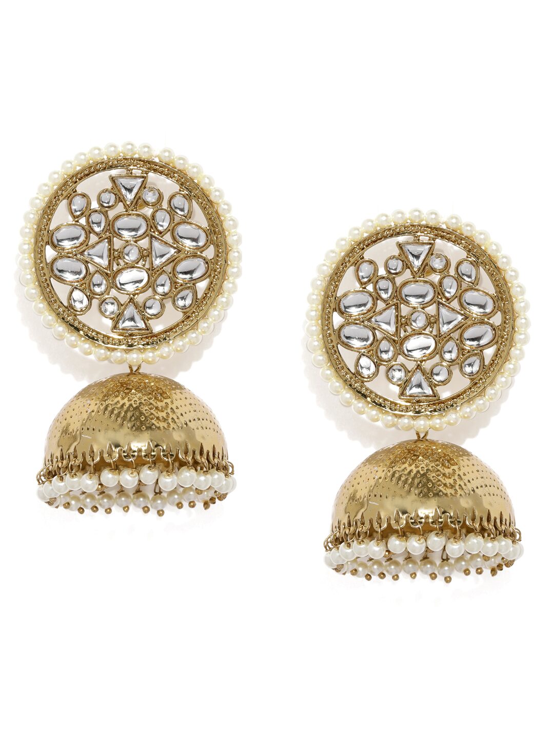 

Zaveri Pearls Antique Gold Tone Festive Kundan Jhumki Earring-ZPFK9347