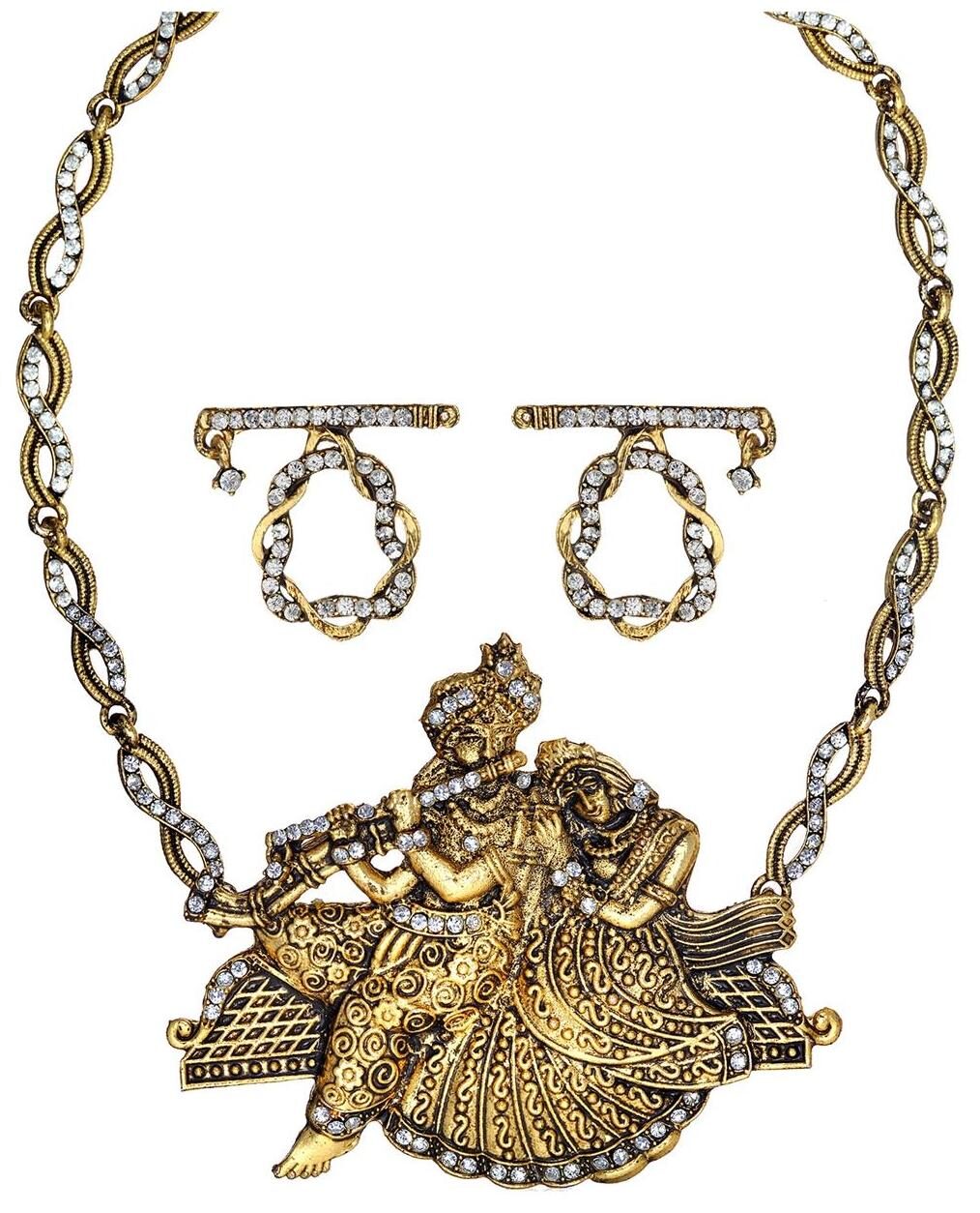 

Zaveri Pearls Gold Zinc Necklace Set