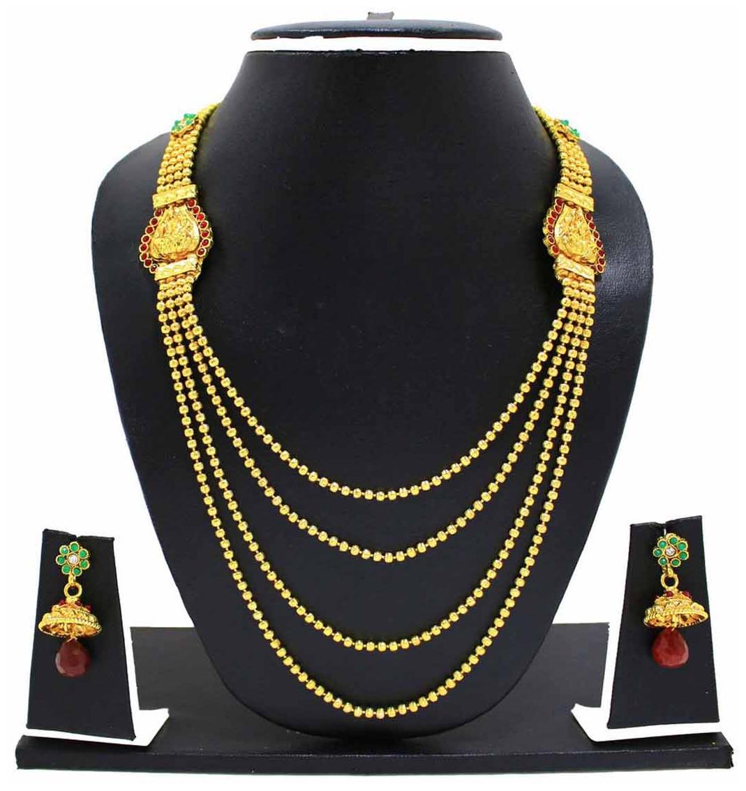 

Zaveri Pearls Gold Necklace Set