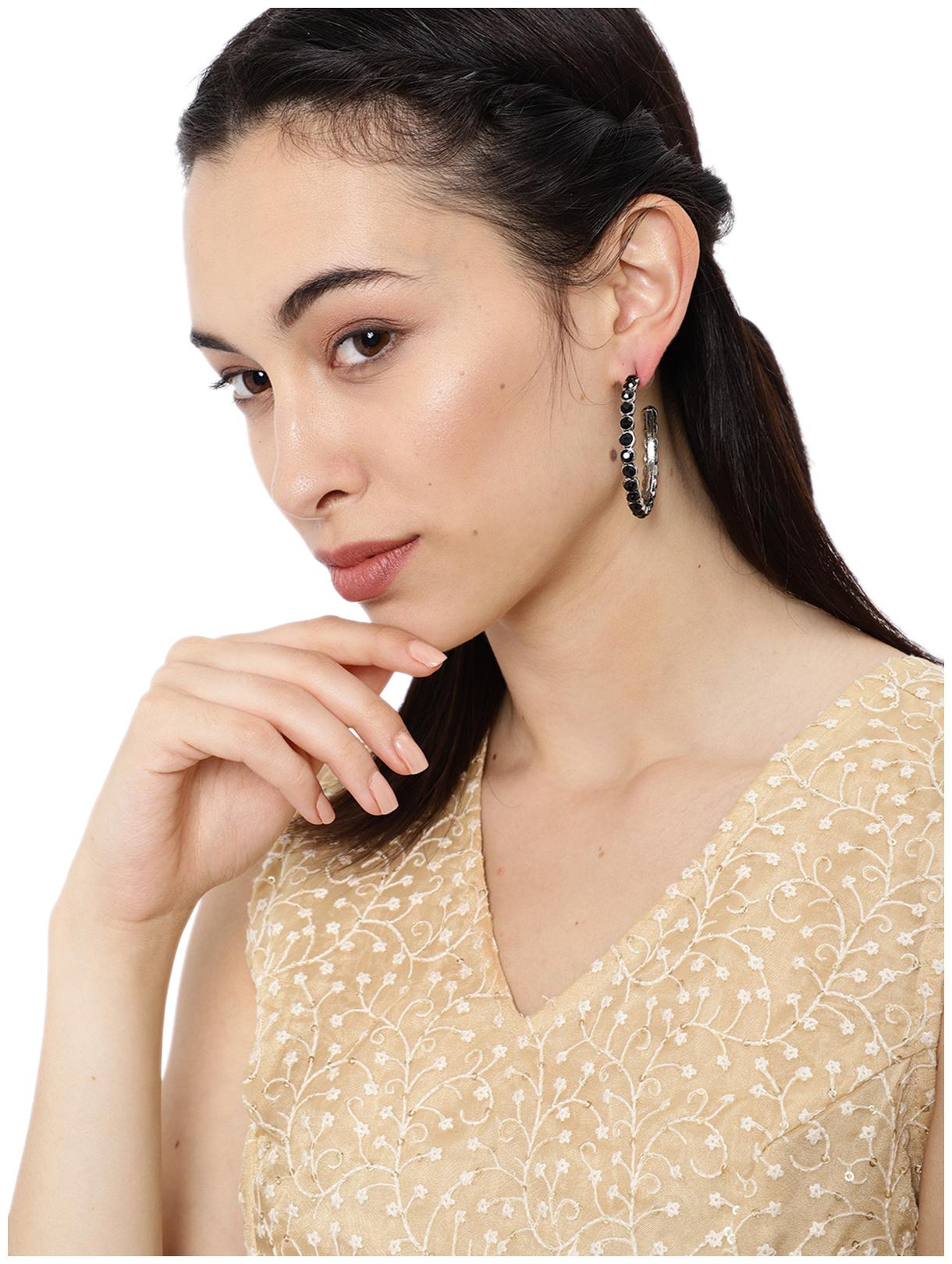 

Zaveri Pearls Combo Of 2 Black Contemporary Style Earring For Women-ZPFK8738