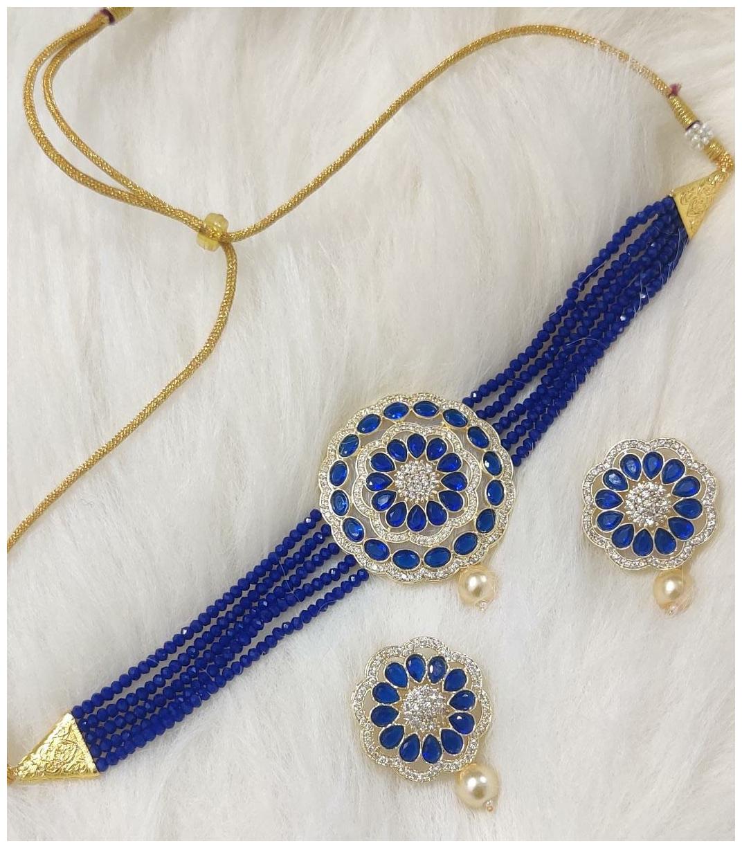 

Zcarina AD Choker Necklace Set For Women and Girls