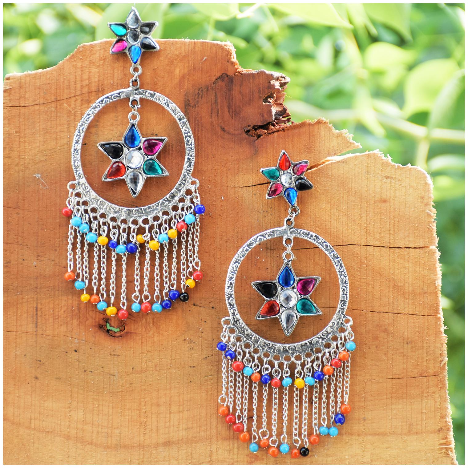 

Zcarina Gold Plated Antique Finish Hoop Earrings